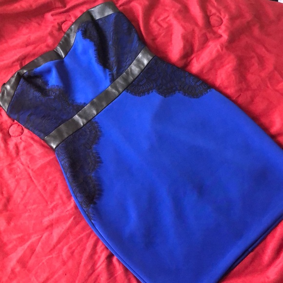 Guess lace and leather dress - Picture 1 of 4